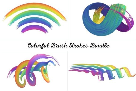 Colorful Brush Strokes Bundle: A Versatile Design Resource for Every Project