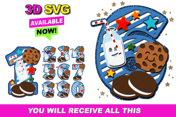 Crafting Sweet Memories with 3D Milk and Cookies Numbers