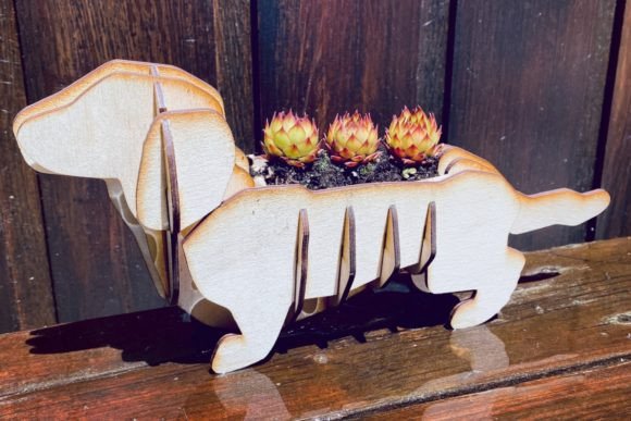 Dachshund Planter Laser Cut