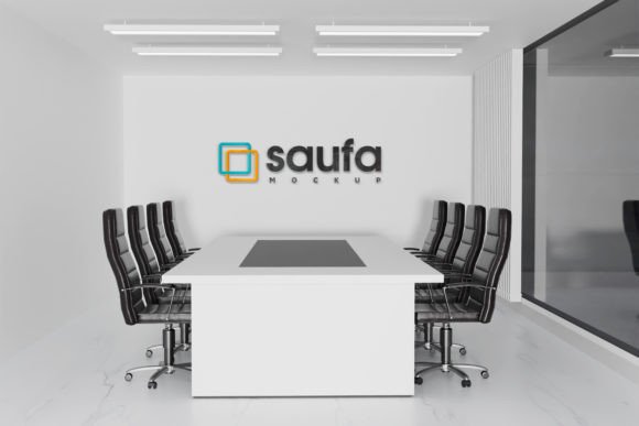 Elevating Brand Identity with a Logo Mockup Office Meeting Room