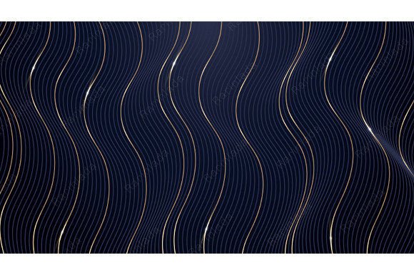 Elevating Brand Identity with the Abstract Wavy Blue Gold Lines Pattern