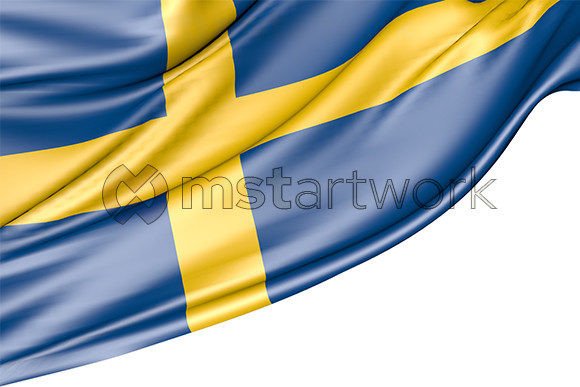 Elevating Visual Identity with a High-Resolution Sweden Flag Isolated on White Background