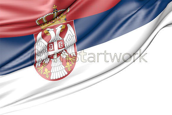 Elevating Your Designs with a High-Resolution Serbia Flag Isolated on White Background