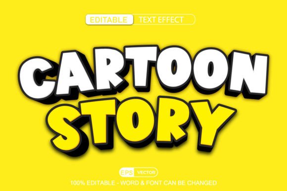 Evaluating the Cartoon Story Editable Text Effect Vector for Modern Design Projects