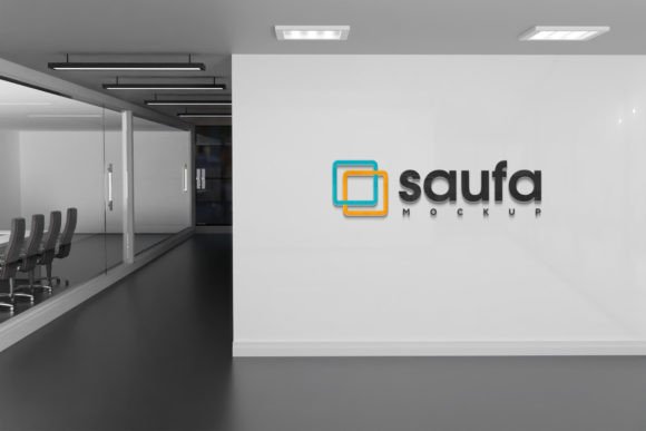 Logo Mockup on Office Wall