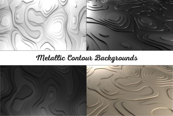 Metallic Contour Backgrounds: Elevating Visual Design with 3D Topology Relief