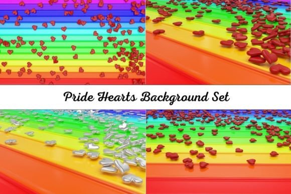 Pride Hearts Background Set