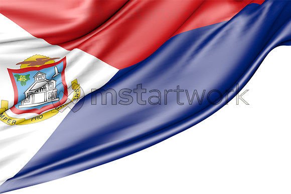 Strategic Deployment of the Saint Martin Flag Isolated on White for Brand and Creative Projects
