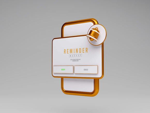 Stunning 3D Reminder Notification Mockups
